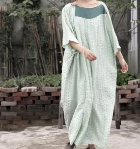 Patchwork Short Sleeve Women Dresses Casual Loose Women Dresses SSM97215