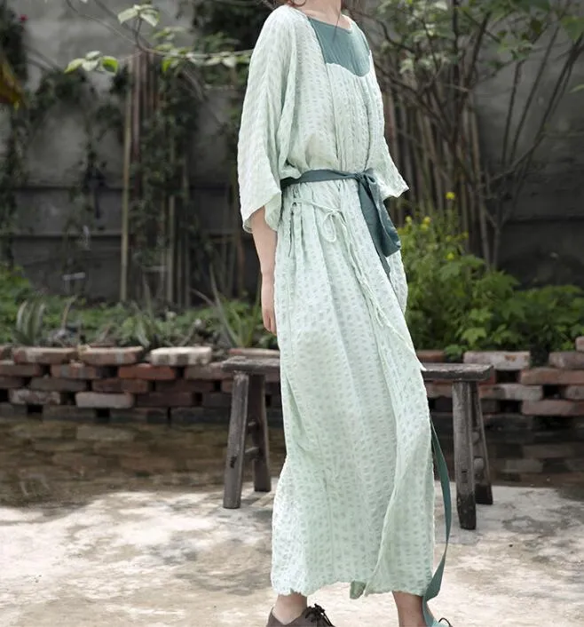 Patchwork Short Sleeve Women Dresses Casual Loose Women Dresses SSM97215