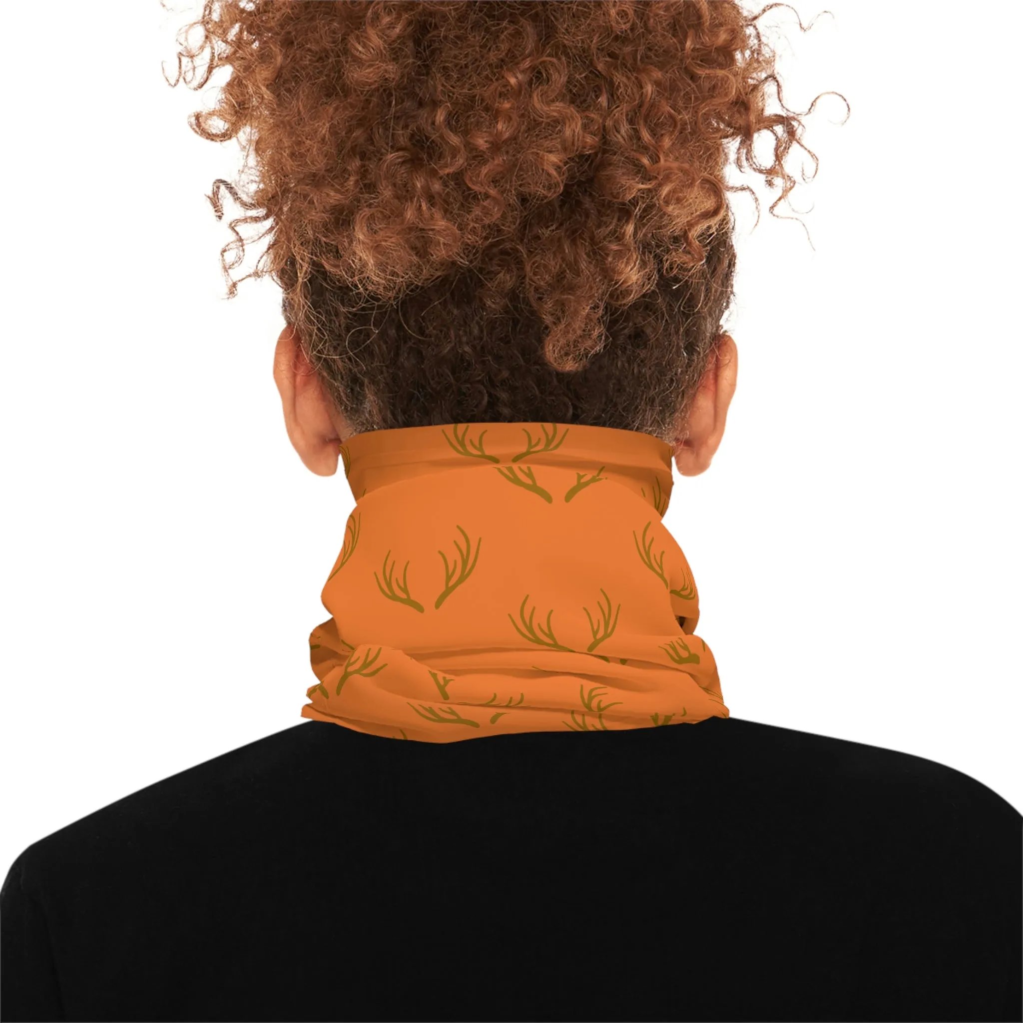 Summer / Fall Weather  - Antler Pattern - Fishing / Boating / Hunting Lightweight Neck Gaiter - Orange