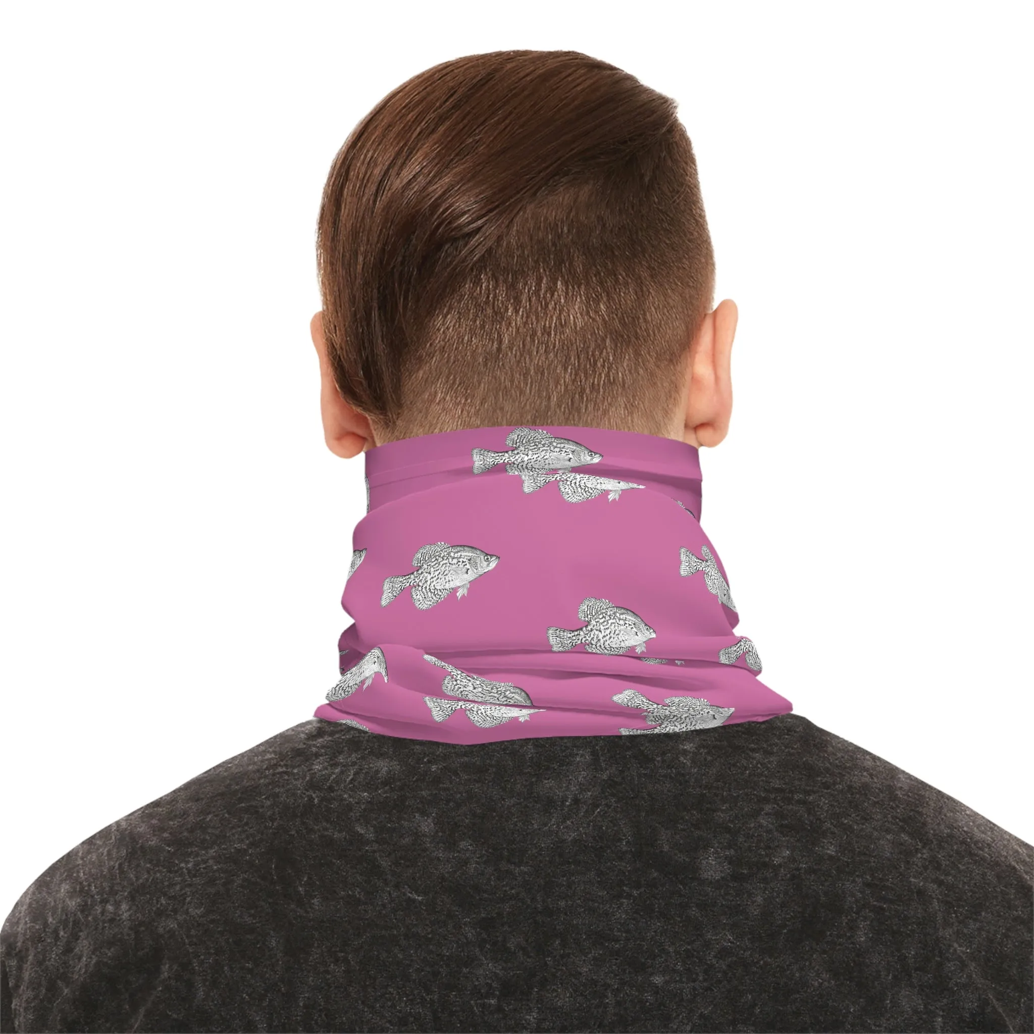 Summer Weather  - Crappie - Pattern - Fishing / Boating Lightweight Neck Gaiter - Pink
