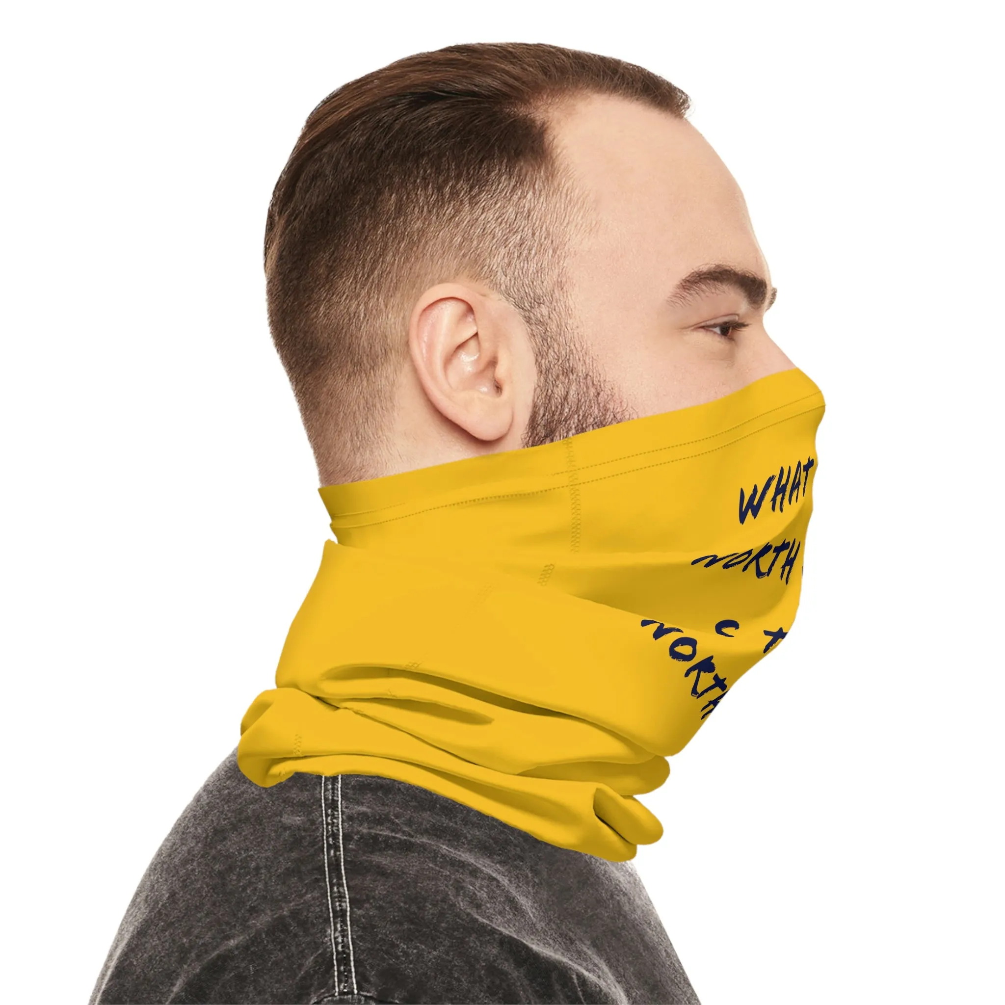 Summer Weather  - North of Hwy 2- Fishing / Boating Lightweight Neck Gaiter - Yellow