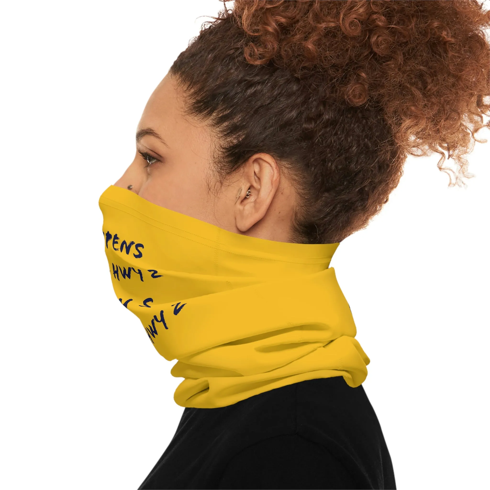 Summer Weather  - North of Hwy 2- Fishing / Boating Lightweight Neck Gaiter - Yellow