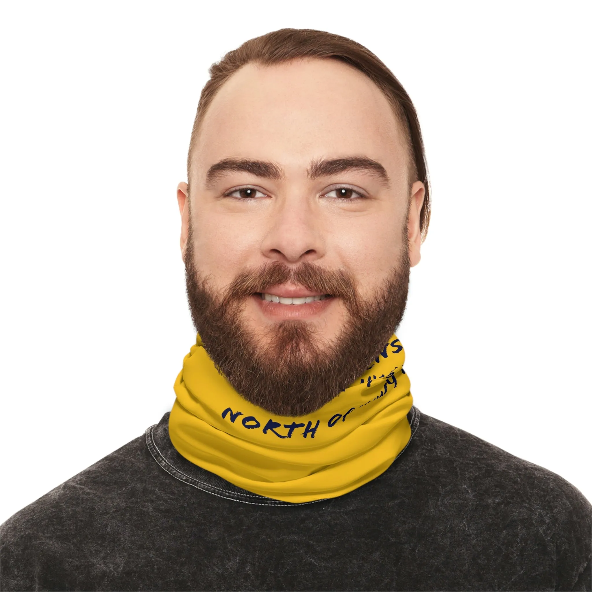 Summer Weather  - North of Hwy 2- Fishing / Boating Lightweight Neck Gaiter - Yellow