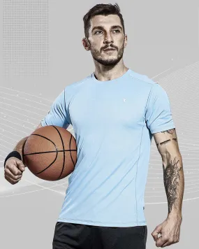 TechnoSport Crew Neck Half Sleeve Dry Fit T Shirt for Men OR-10 (Sky Blue)