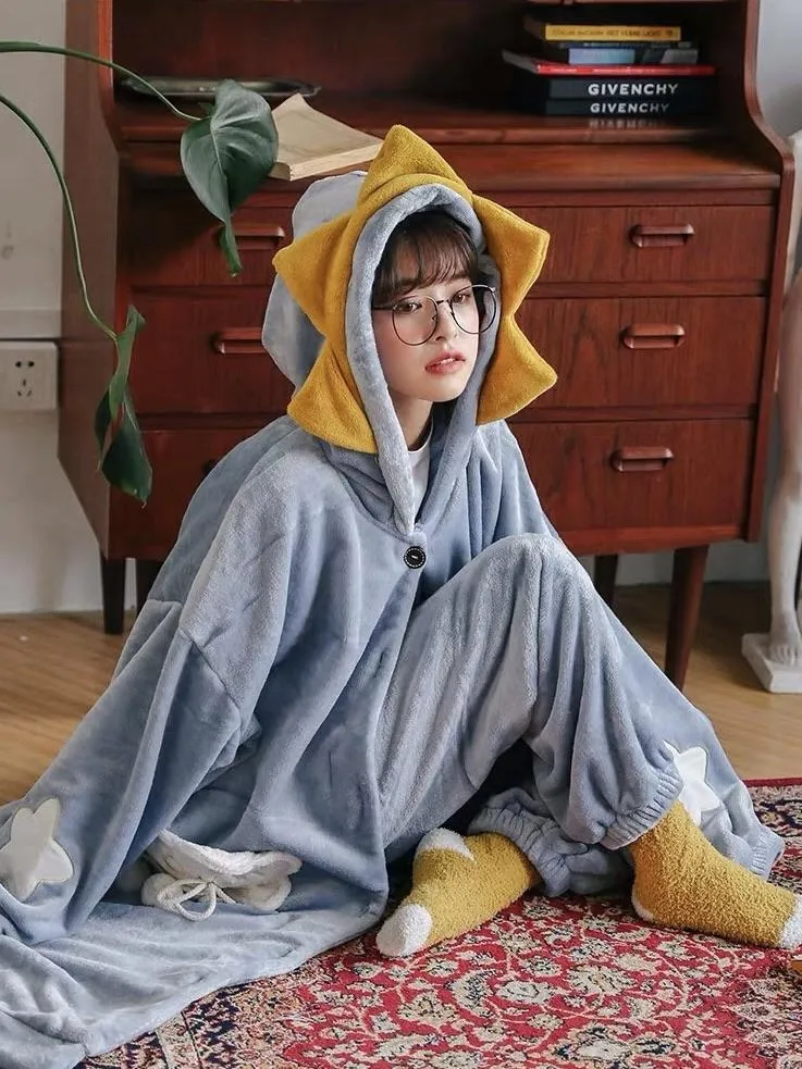 Twinkle Star Cozy Winter Fleece Nightgown Set