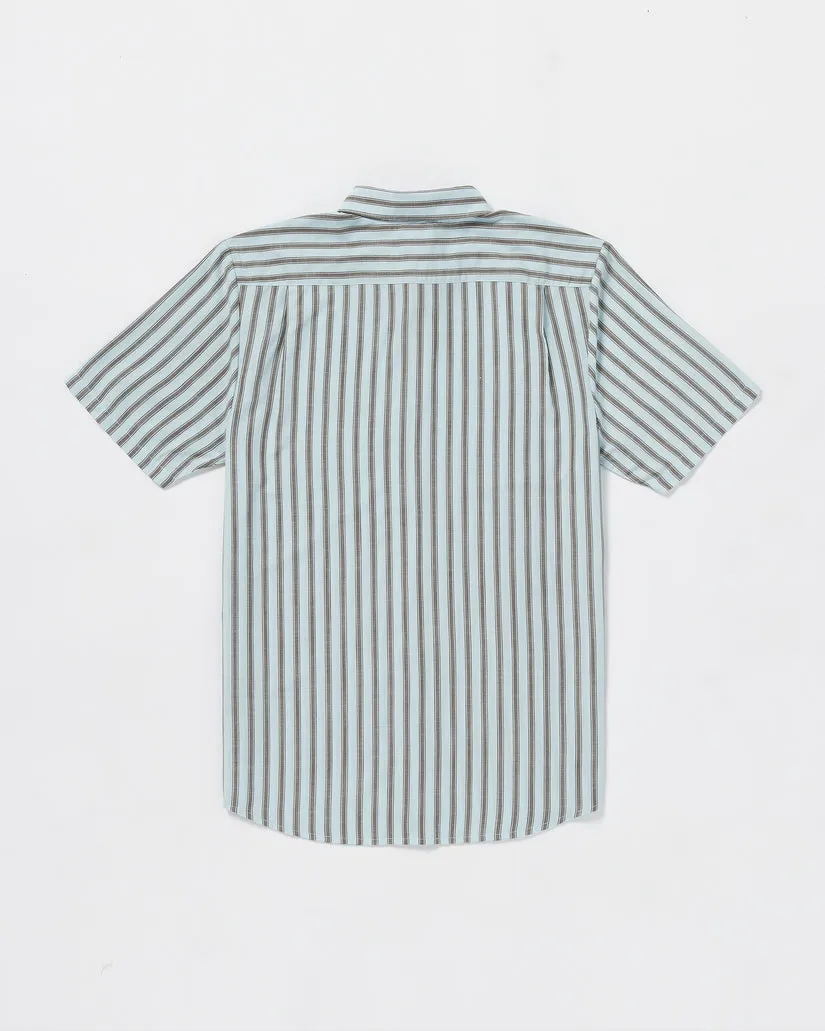 Volcom Arvostripe Woven Short Sleeve Shirt - ROAD SKY