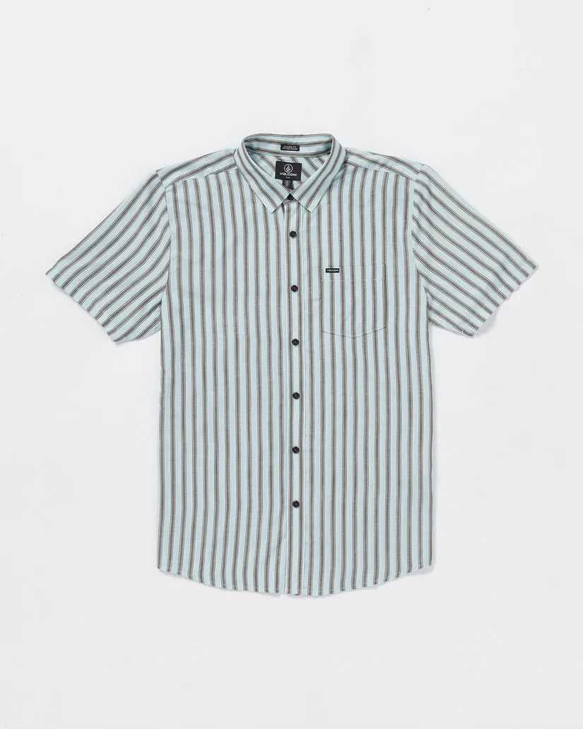 Volcom Arvostripe Woven Short Sleeve Shirt - ROAD SKY