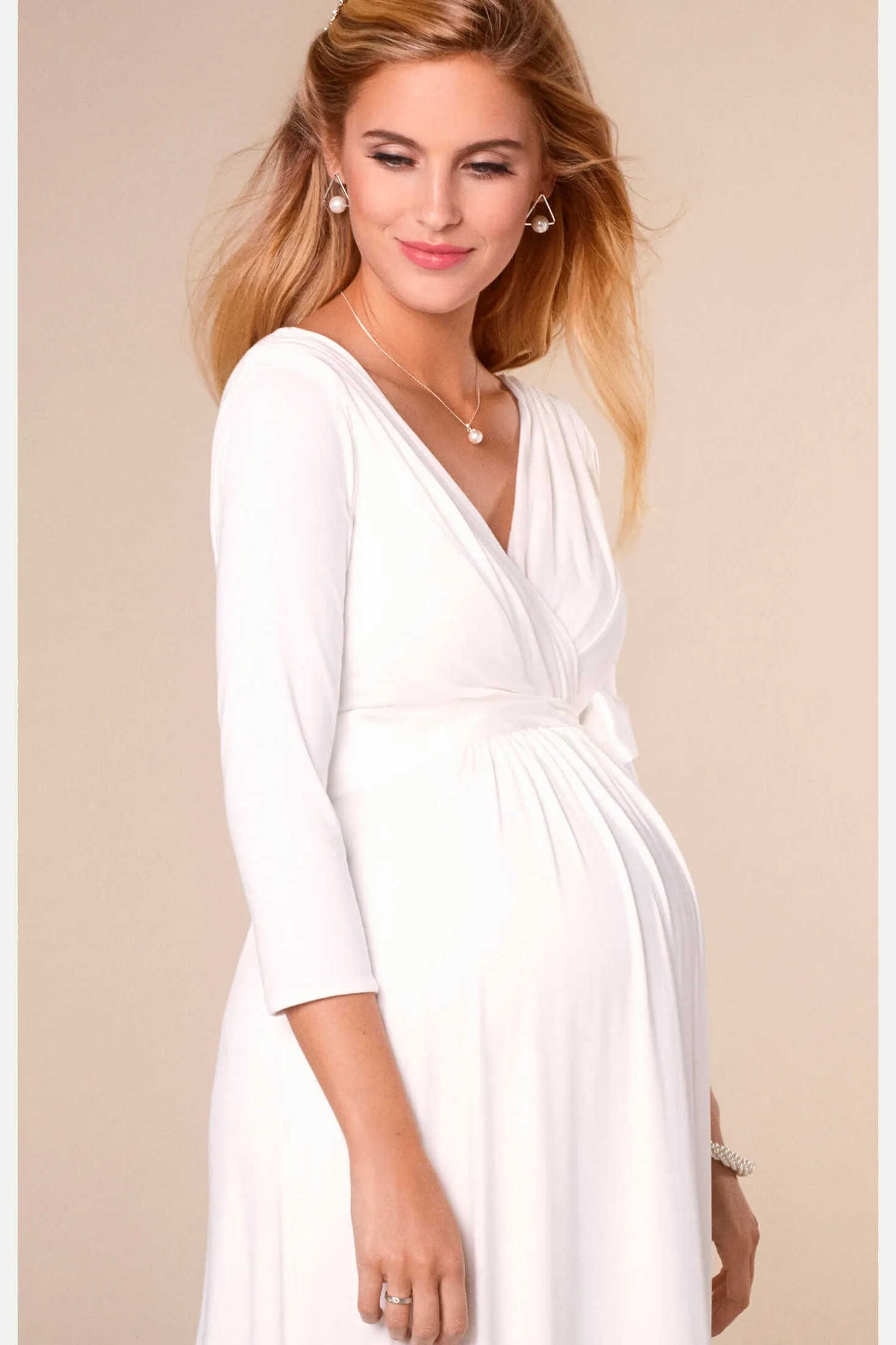 Willow Maternity & Nursing Gown in Ivory