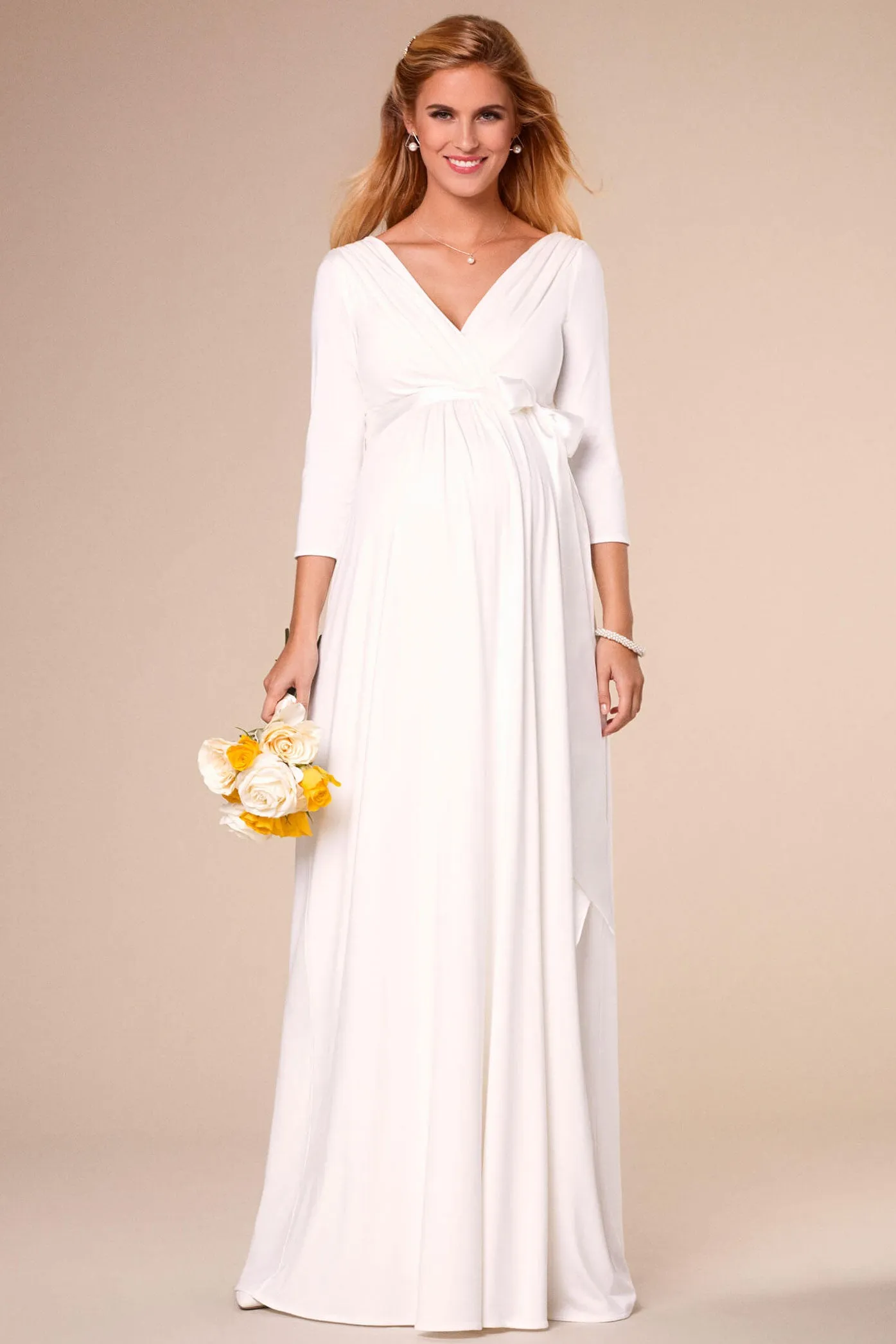 Willow Maternity & Nursing Gown in Ivory