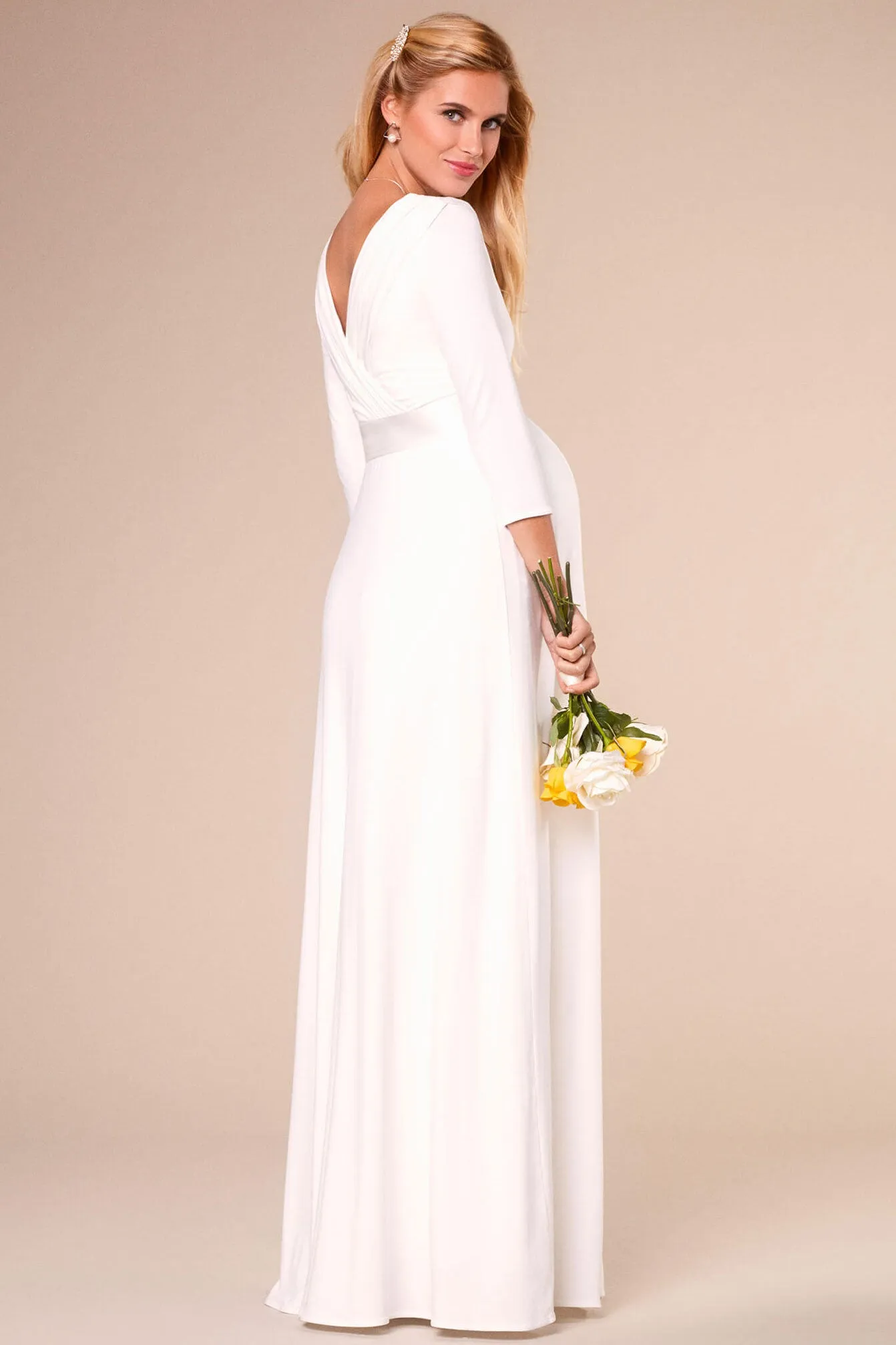 Willow Maternity & Nursing Gown in Ivory