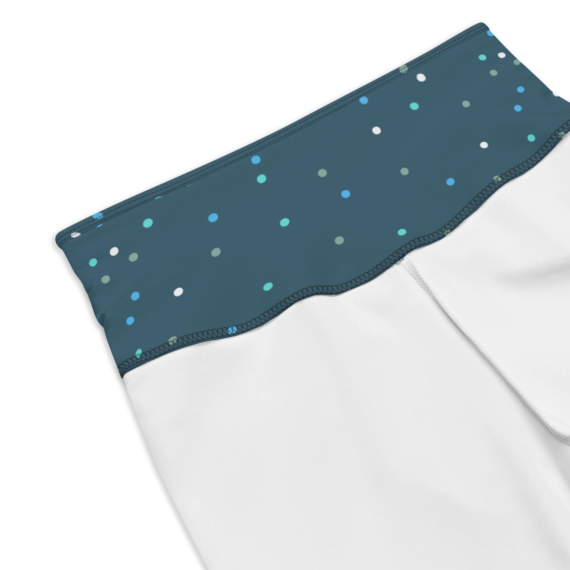 Wintery Blue Long Yoga Bike Shorts