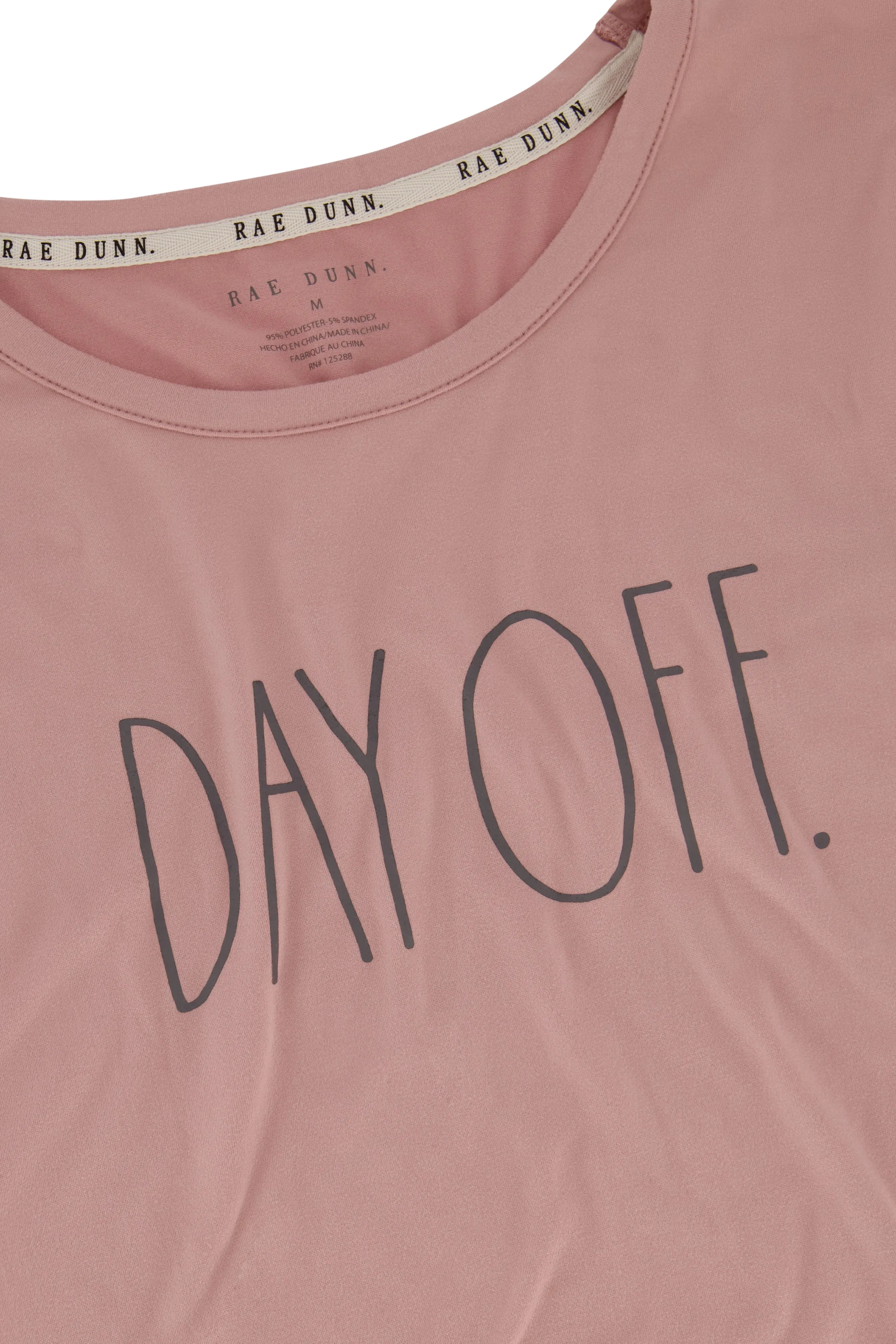 Women's "DAY OFF" Short Sleeve Top and Drawstring Jogger Pajama Set