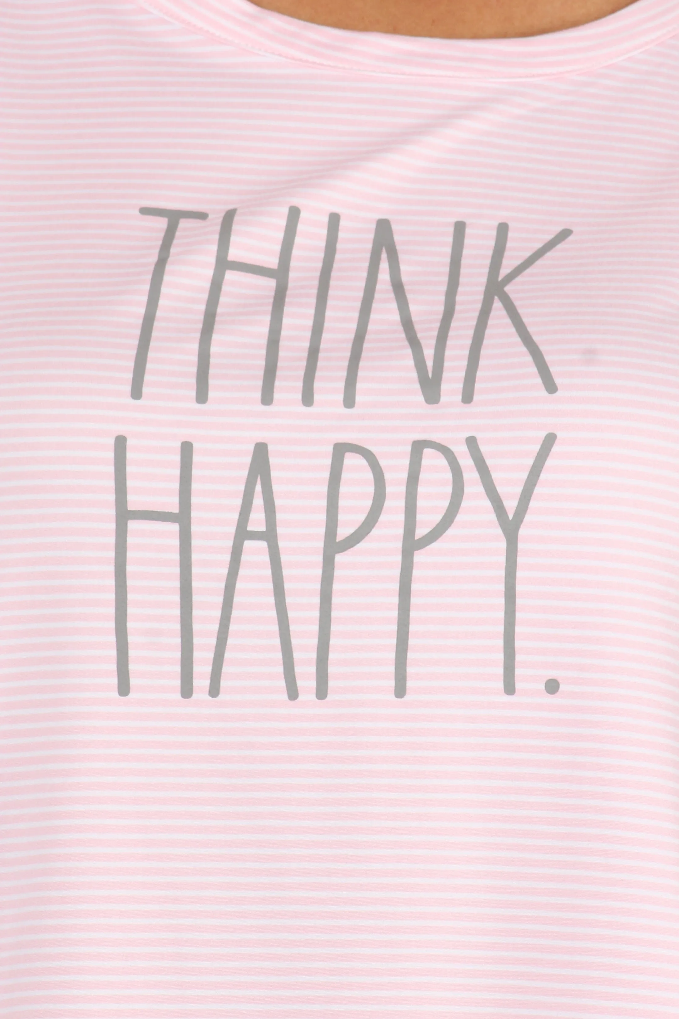 Women's "THINK HAPPY" Long Sleeve Top and Jogger Pajama Set