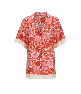 Zinnia Shirt in Scarlet Garden